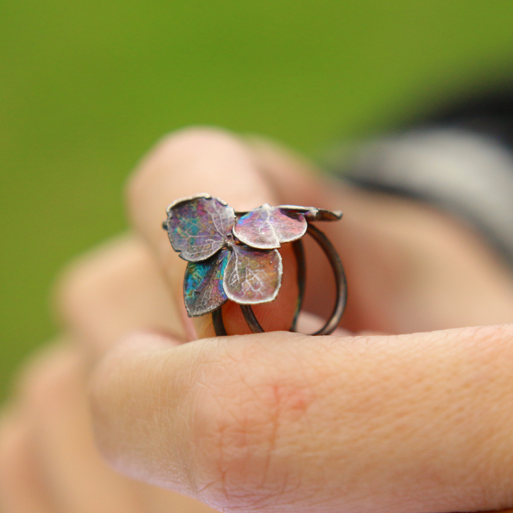 Cuff in silver, Hydrangea, фото 2