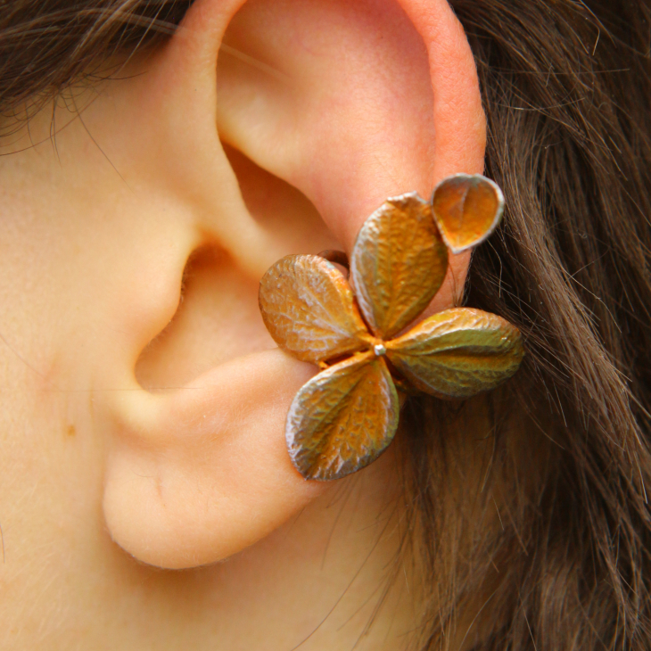 Cuff in silver, Hydrangea, фото 2