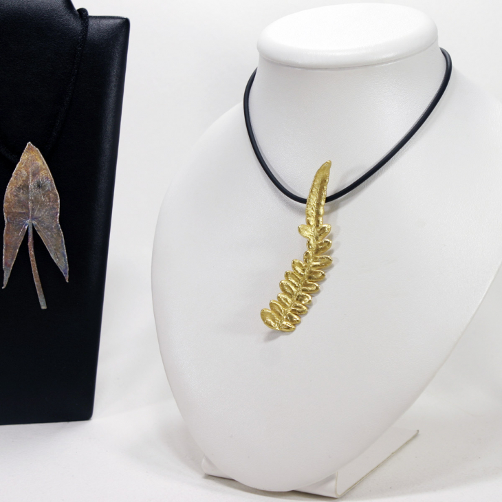 Кулон в золоте Fern Flower, Папоротник, фото 2