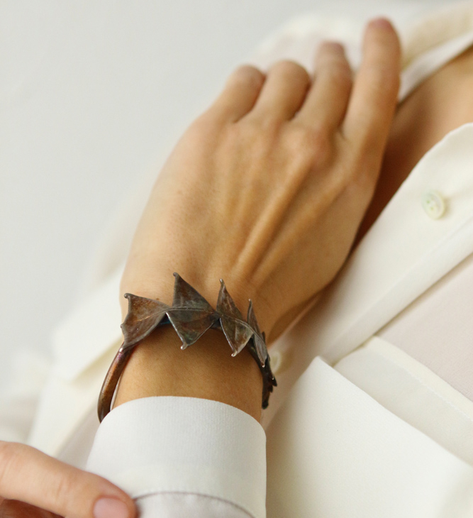 Banksia leaf bracelet in silver, фото 2