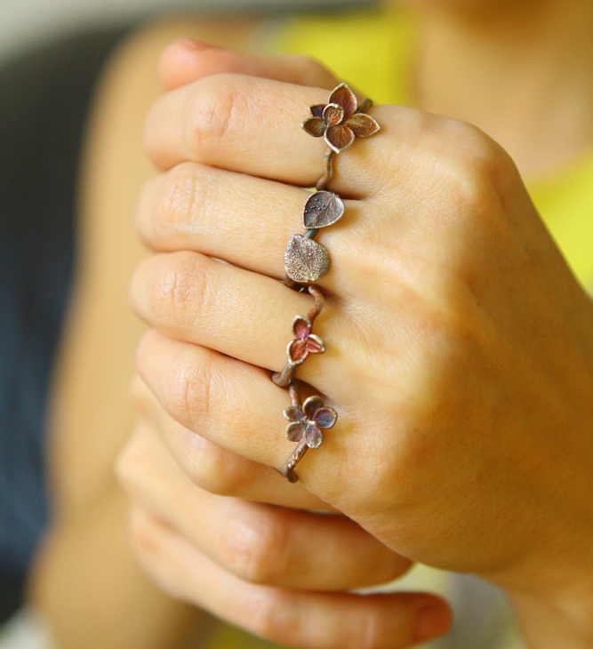 Rings in silver, Hydrangea , фото 4