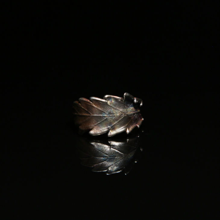 Кольцо в серебре Melancholy, Каннабис , фото 3