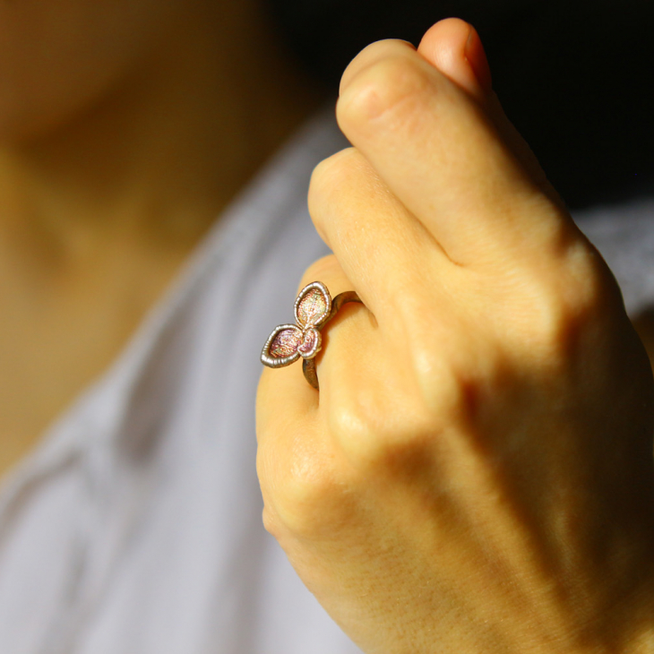 Ring in silver, Hydrangea , фото 2