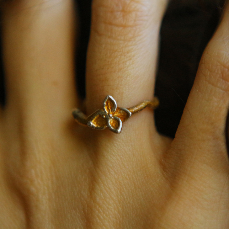 Ring in silver, Hydrangea , фото 2