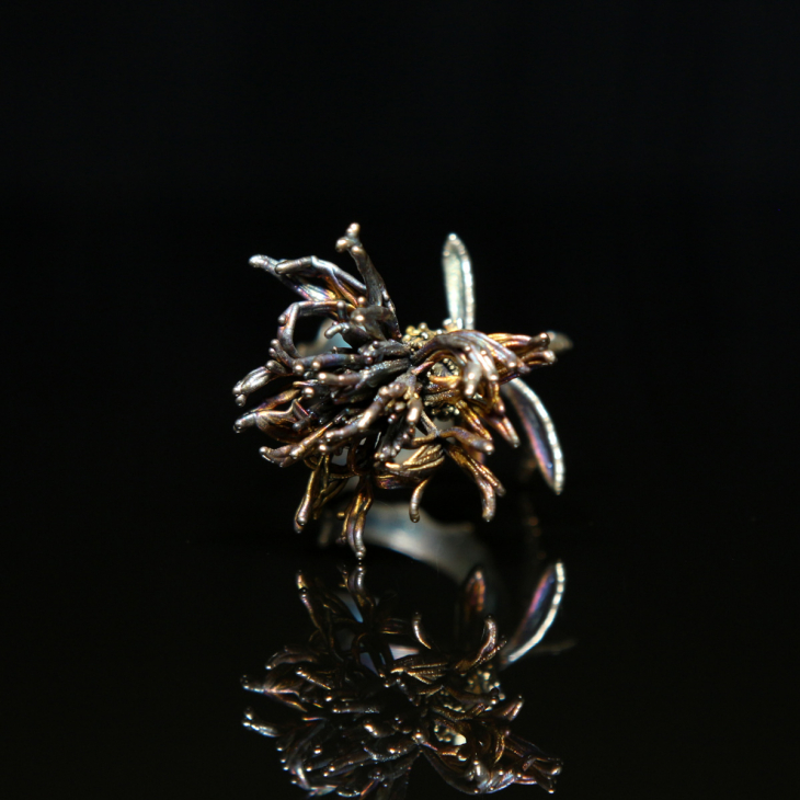 Кольцо в серебре Fleur de Magique, Василек, фото 2