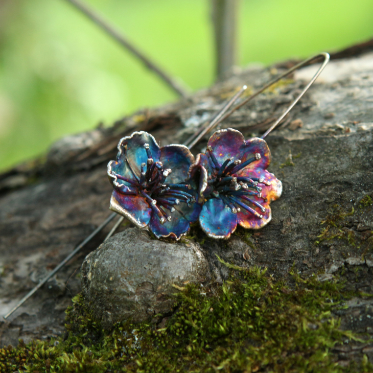 Серьги в серебре Fleur de Magique, Абрикос, фото 3