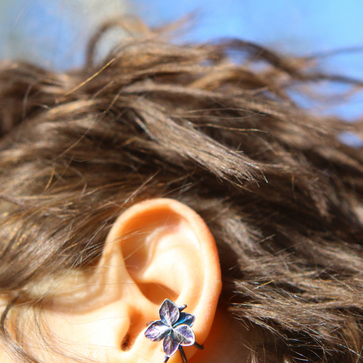 Cuff in silver, Hydrangea , фото 3