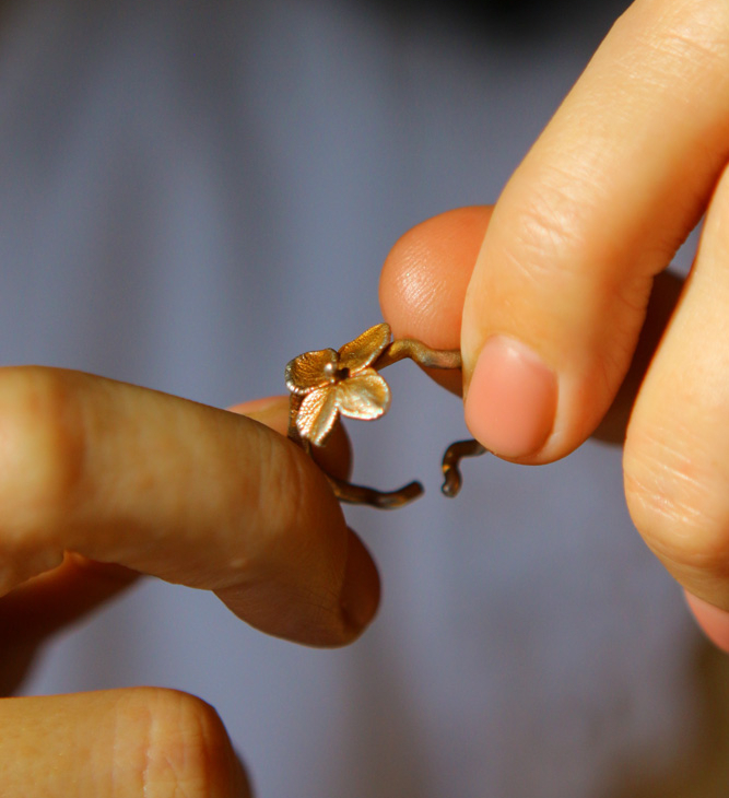 Ring in silver, Hydrangea , фото 3