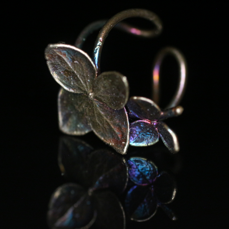 Cuff in silver, Hydrangea, фото 2