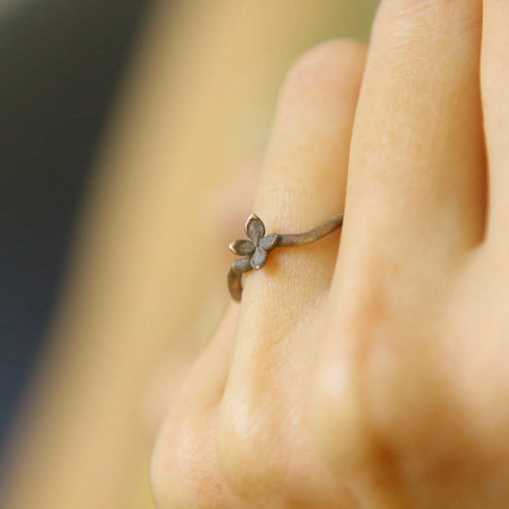 Ring in silver, Hydrangea , фото 1