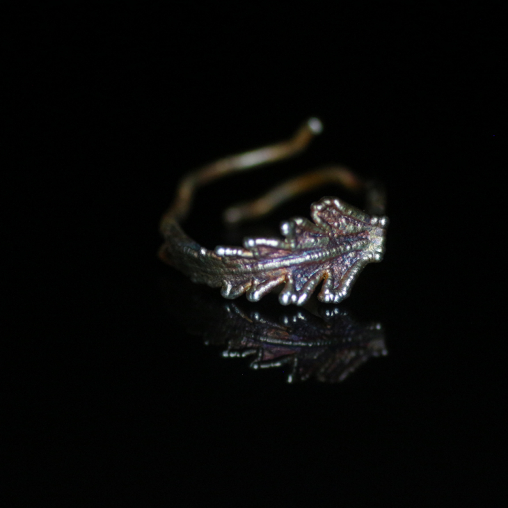 Fern leaf ring in silver , фото 3