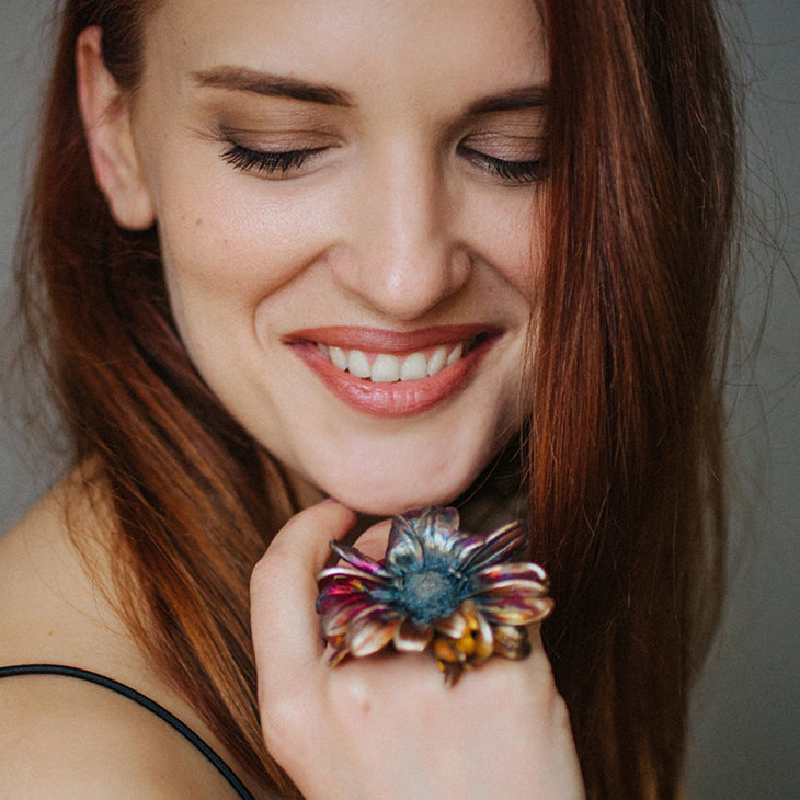 Кольцо в серебре Fleur de Magique, Хризантема, фото 3