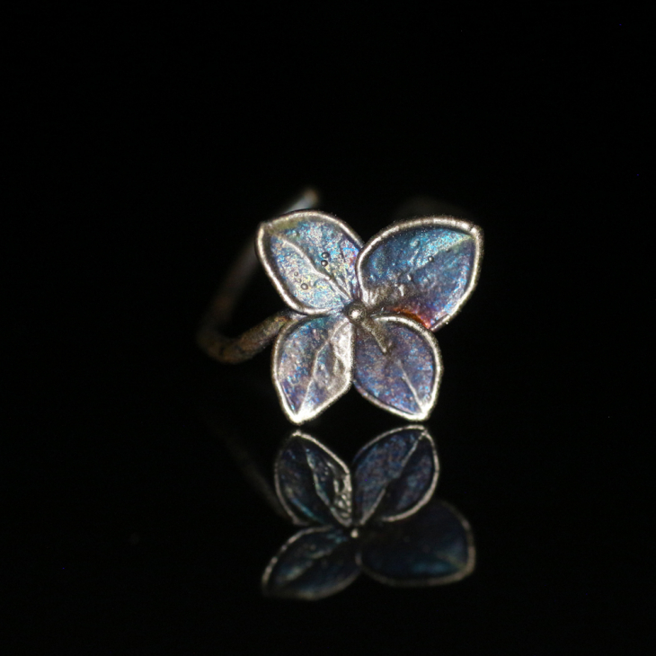 Ring in silver, Hydrangea , фото 3