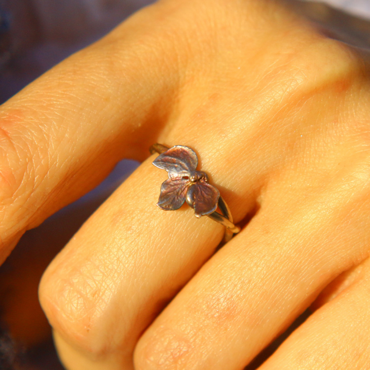 Rings in silver, Hydrangea , фото 1