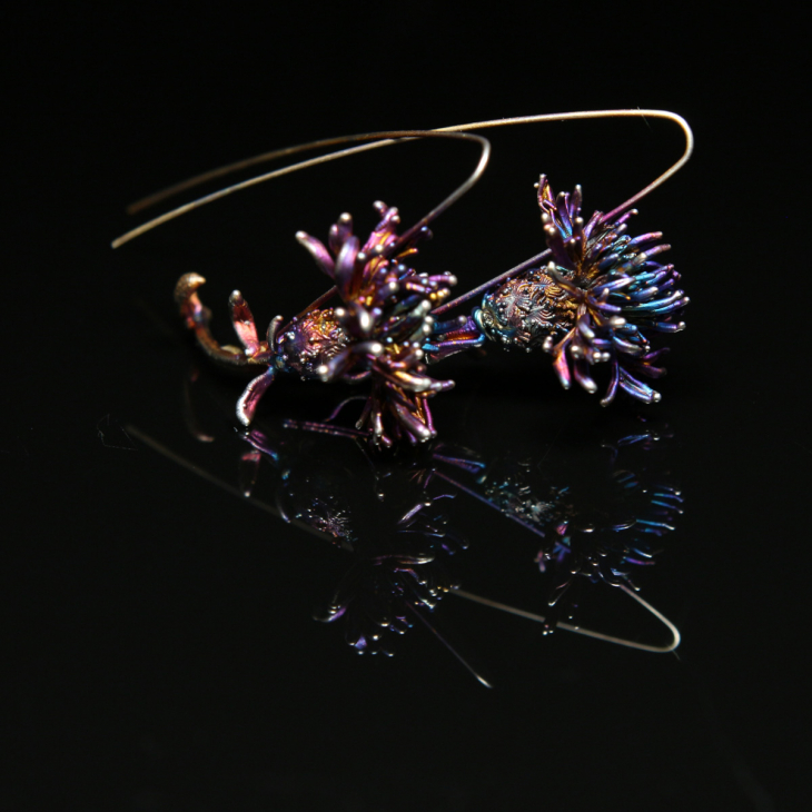 Серьги в серебре Fleur de Magique, Васильки, фото 2