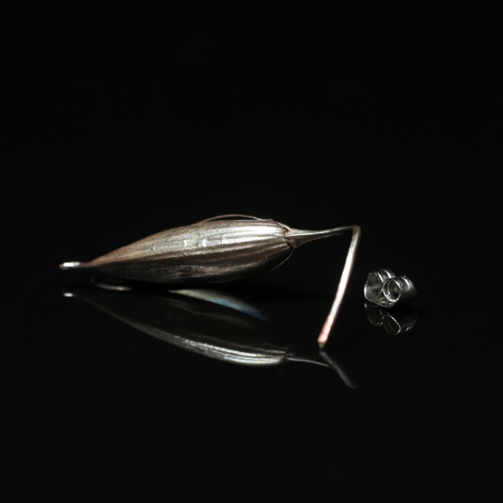 Моносерьга в серебре Flora, Овес, фото 3