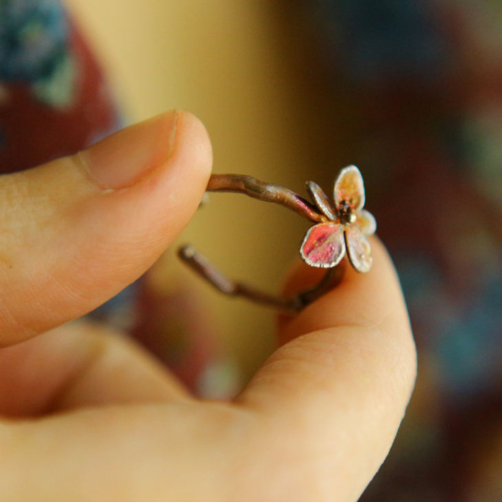 Ring in silver, Hydrangea , фото 2