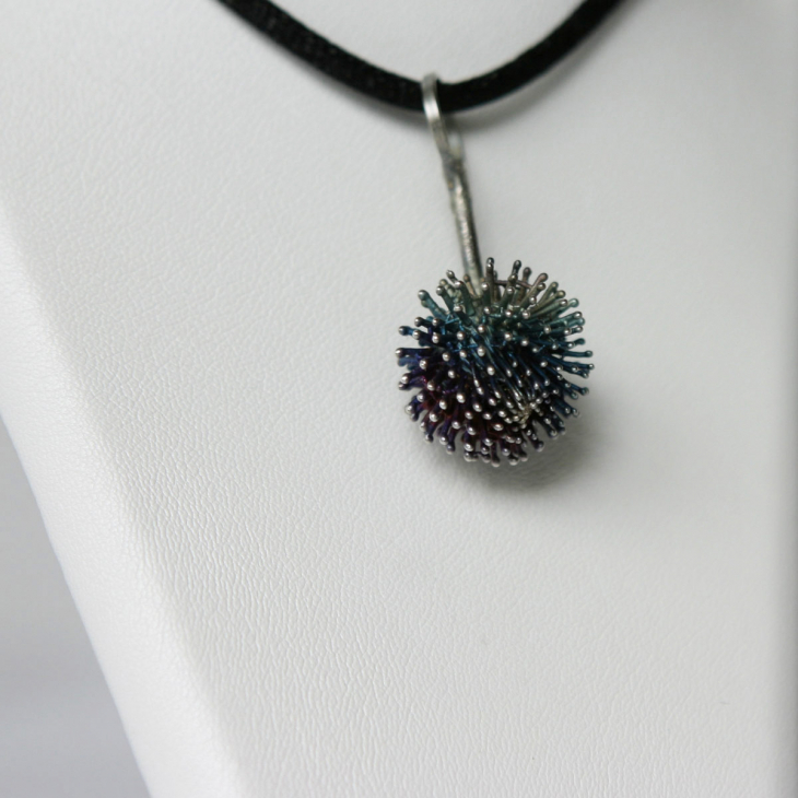 Кулон в серебре Space Flower, Репейник, фото 2