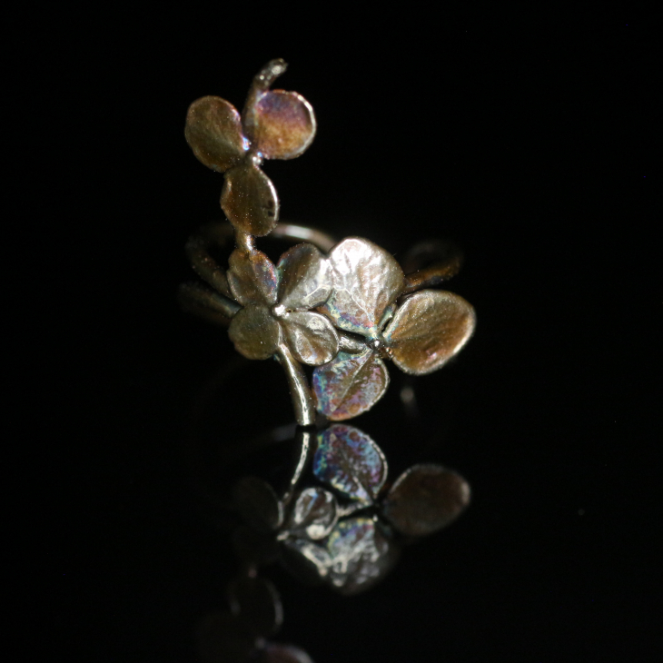 Cuff in silver, Hydrangea, фото 4