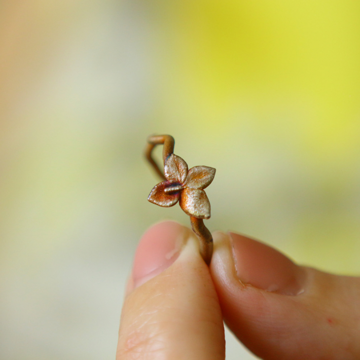 Ring in silver, Hydrangea , фото 3