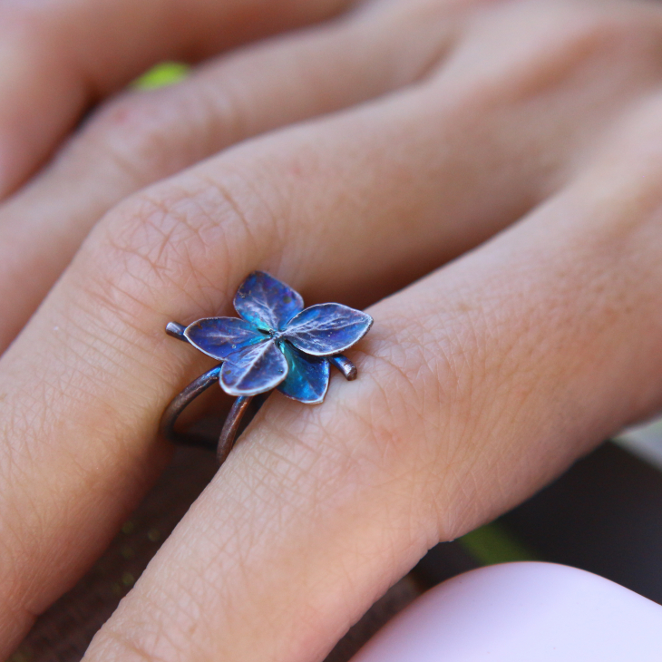 Cuff in silver, Hydrangea , фото 5