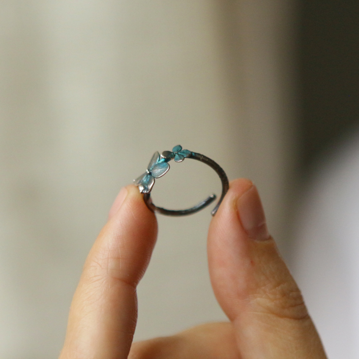Ring in silver, Hydrangea , фото 2