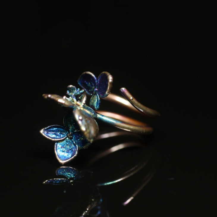 Кольцо в серебре Fleur de Magique, Гортензия, фото 1