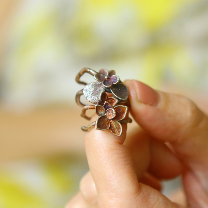 Rings in silver, Hydrangea , фото 7