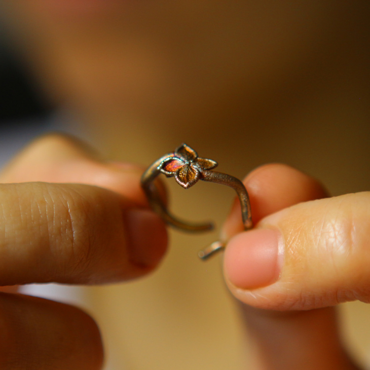 Ring in silver, Hydrangea , фото 3