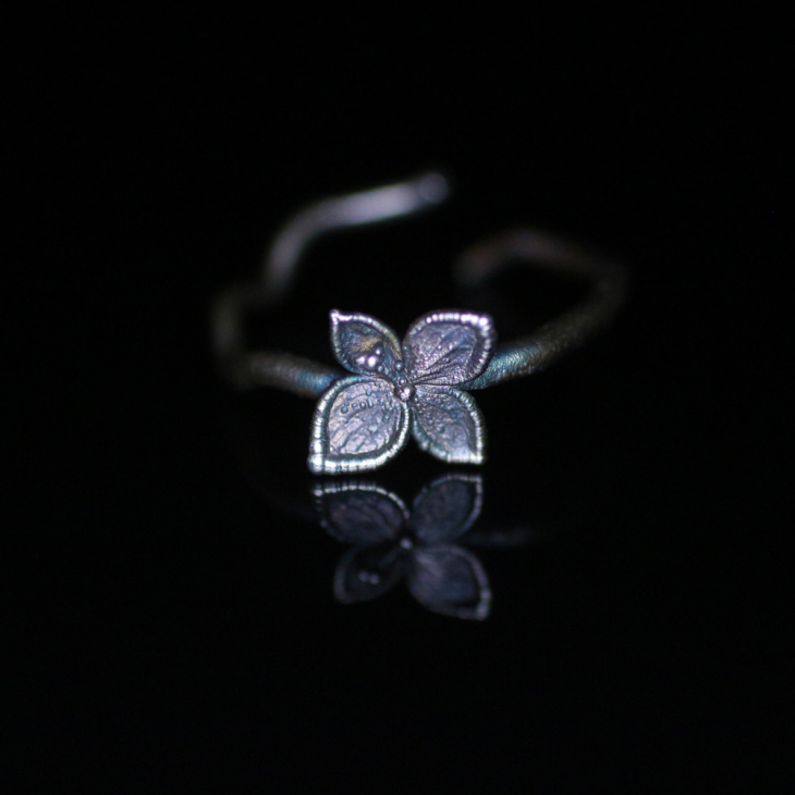 Ring in silver, Hydrangea , фото 4