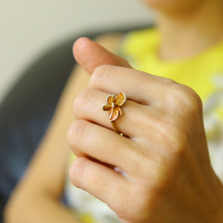 Ring in silver, Hydrangea , фото 2