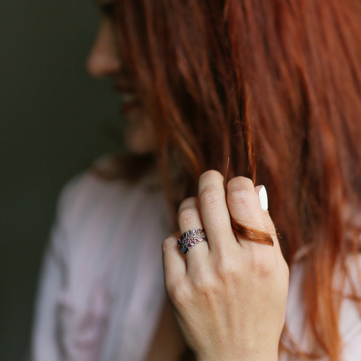 Кольцо в серебре Fern Flower, Папоротник, фото 3