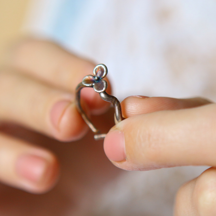 Ring in silver, Hydrangea , фото 3