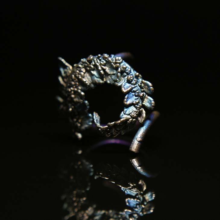 Кольцо в серебре Fern Flower, Папоротник, фото 2