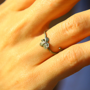 Rings in silver, Hydrangea 