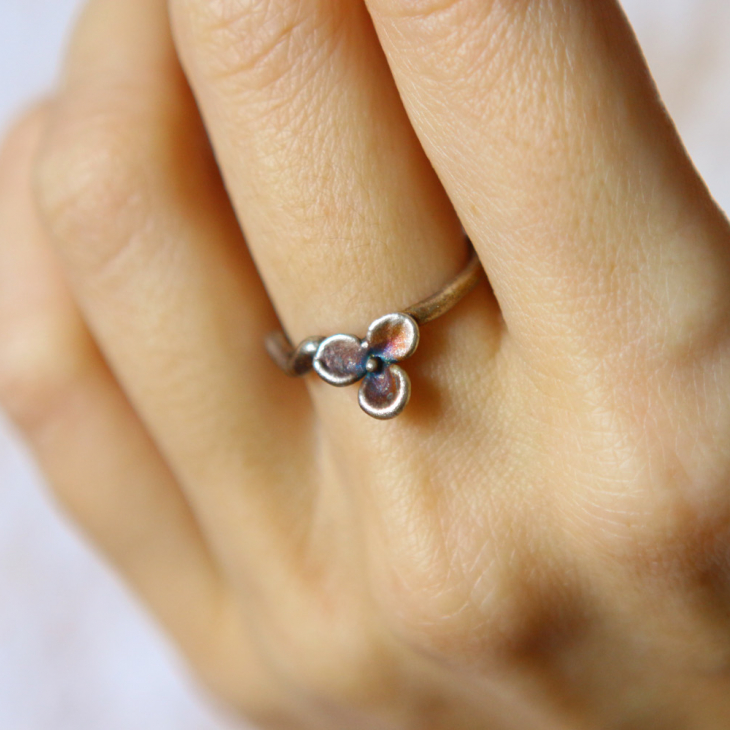 Ring in silver, Hydrangea , фото 2