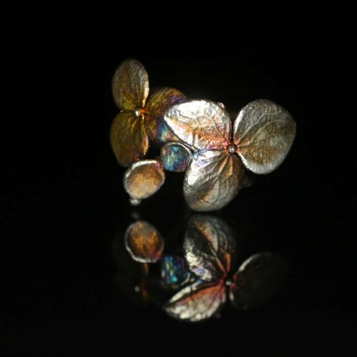 Cuff in silver, Hydrangea, фото 3