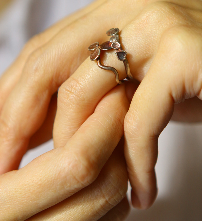 Ring in silver, Hydrangea , фото 2