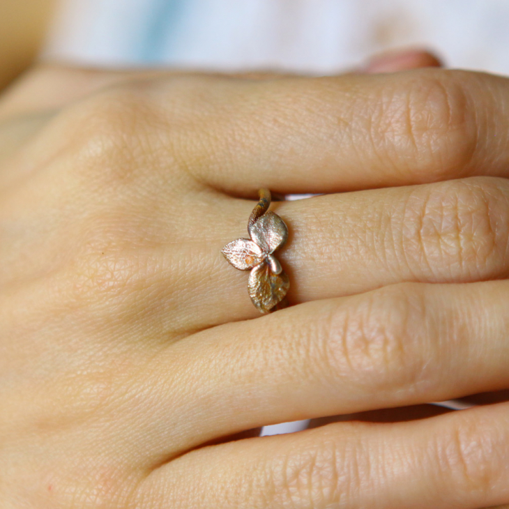 Ring in silver, Hydrangea , фото 1