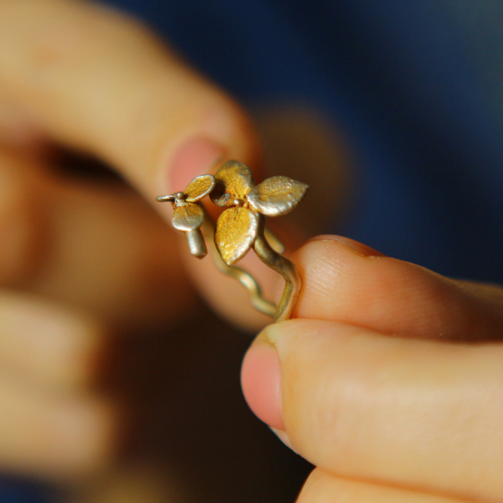 Ring in silver, Hydrangea , фото 3