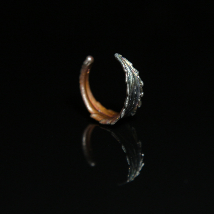 Кольцо в серебре Melancholy, Каннабис , фото 2