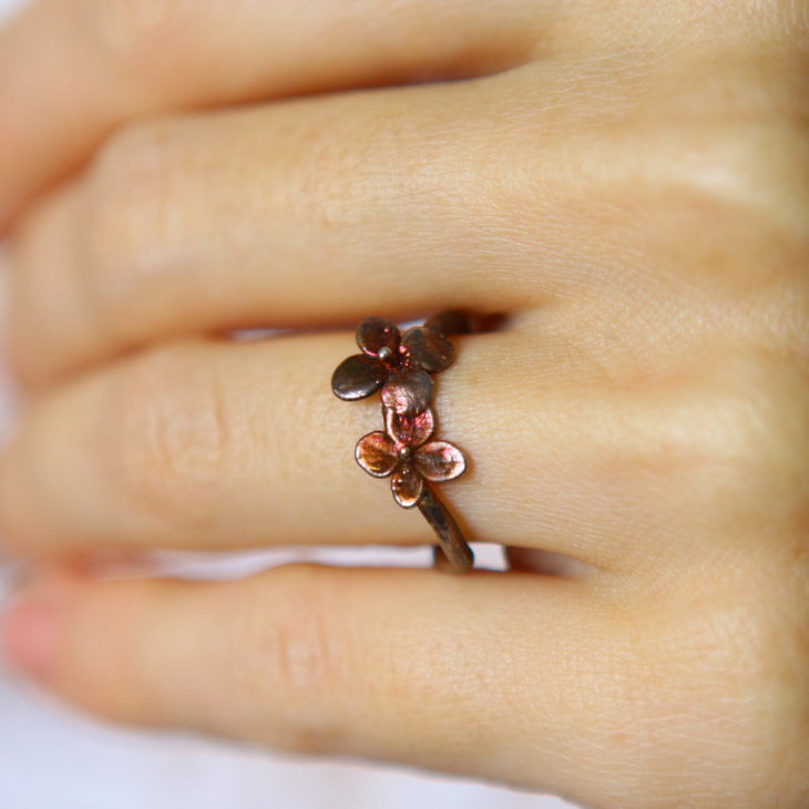 Ring in silver, Hydrangea , фото 2