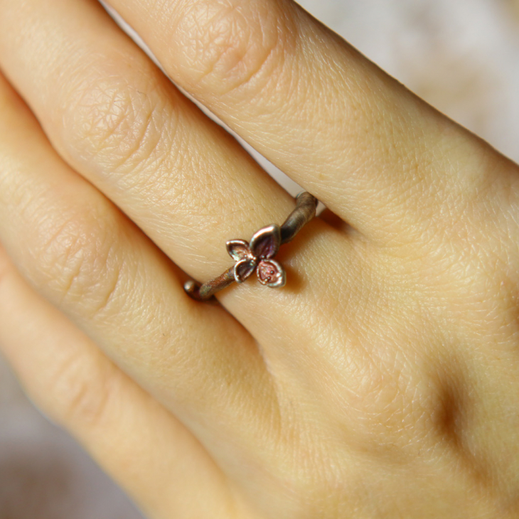 Ring in silver, Hydrangea , фото 2