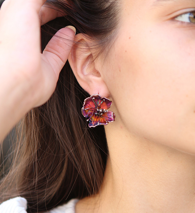 Серьги в серебре Fleur de Magique, Абрикос, фото 4