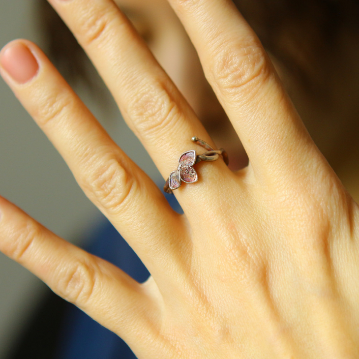 Ring in silver, Hydrangea , фото 1