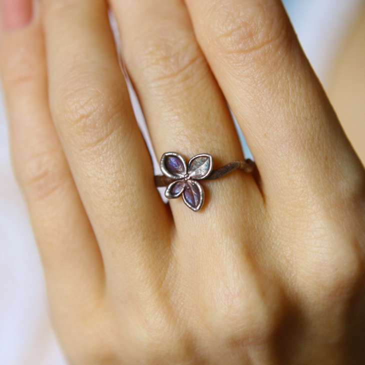 Ring in silver, Hydrangea , фото 2