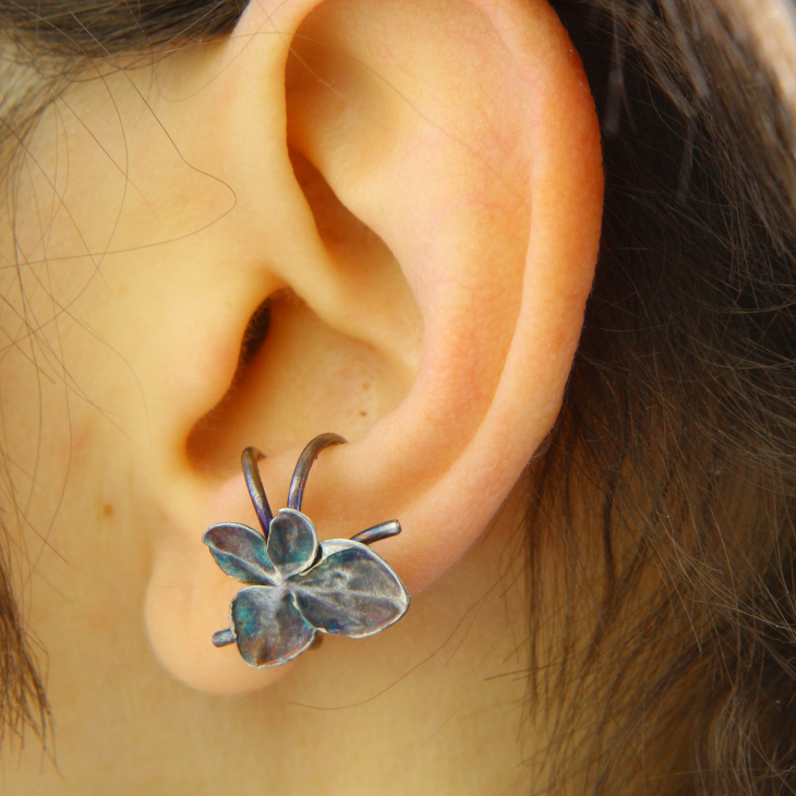 Cuff in silver, Hydrangea , фото 1