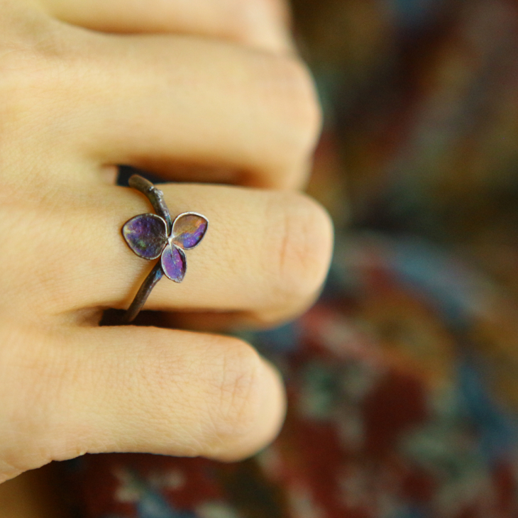 Ring in silver, Hydrangea , фото 1