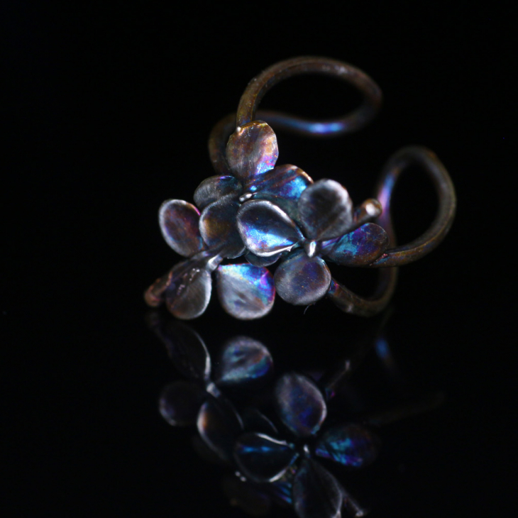 Cuff in silver, Hydrangea , фото 3