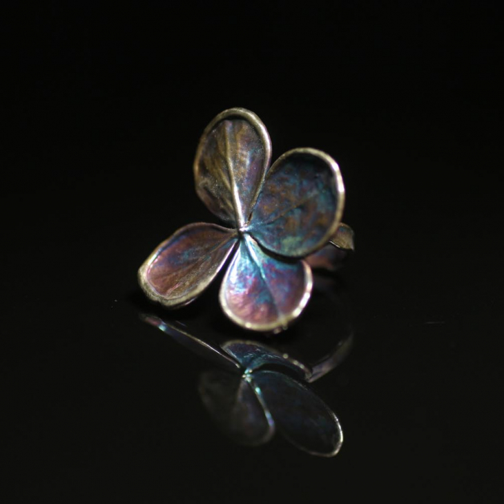 Кольцо в серебре Fleur de Magique, Гортензия, фото 2